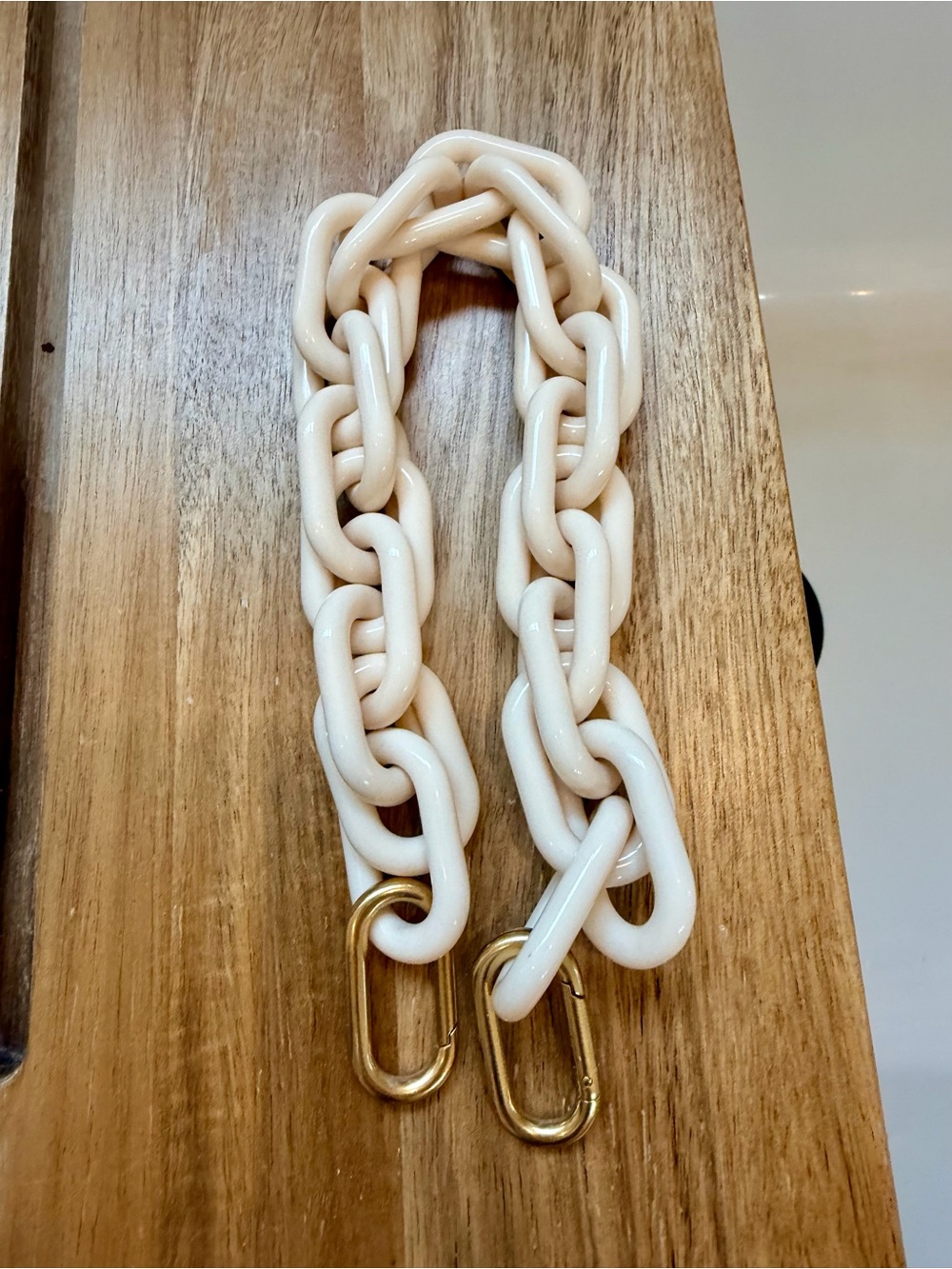 Clare V Shortie Strap - Cream Resin
Original: $95